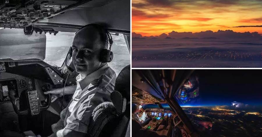 三萬英尺高空「邊開飛機邊拍照」，民航飛行員堅持14年在駕駛艙拍攝「震撼」照片 ，網驚：美的不像話！