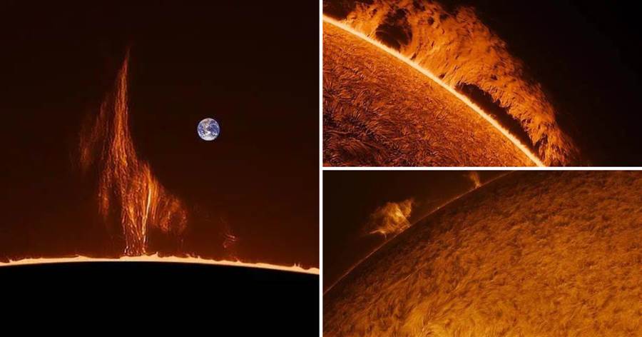 超罕見！英國退休攝影師在花園中，拍到9200萬英里外，令人驚嘆的太陽圖像