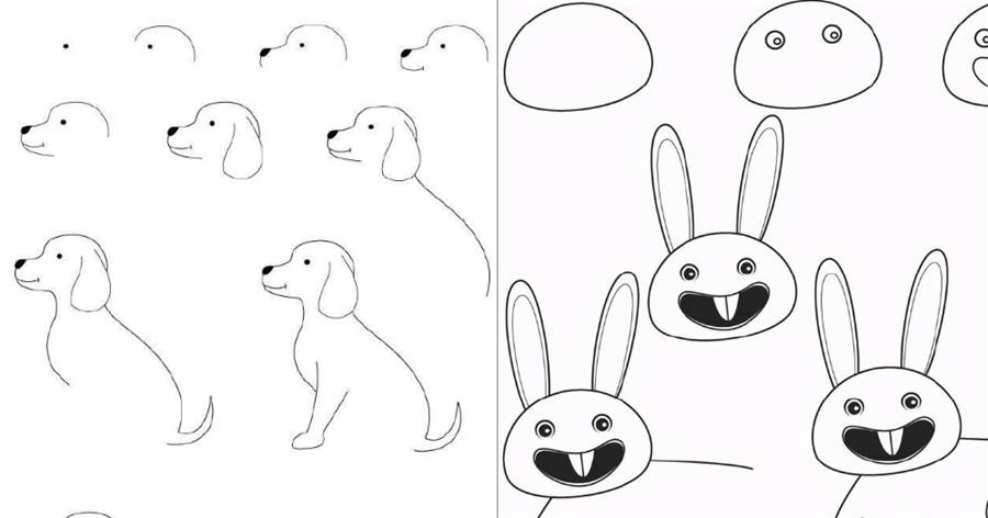 孩子想要畫畫，你不會教？9種動物簡筆畫線稿教你畫，簡單易學